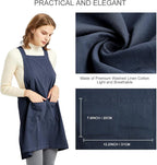 ELEZAY Aprons for Women with Pockets Plus Size Comfort Cross Back No Tie Cotton - Image 4