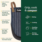 Cuisinart Heritage Mini Oven Mitts – 5.5” x 7” Heat-Resistant Kitchen Mitts - Image 5