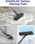 Small Floor Scrub Brush with Length Adjustable Long Handle, 3 in 1 Heavy-Duty - Image 3