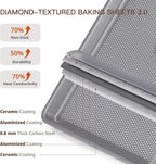 HONGBAKE 3 Pack Nonstick Ceramic Baking Sheet Pan Set - Image 3