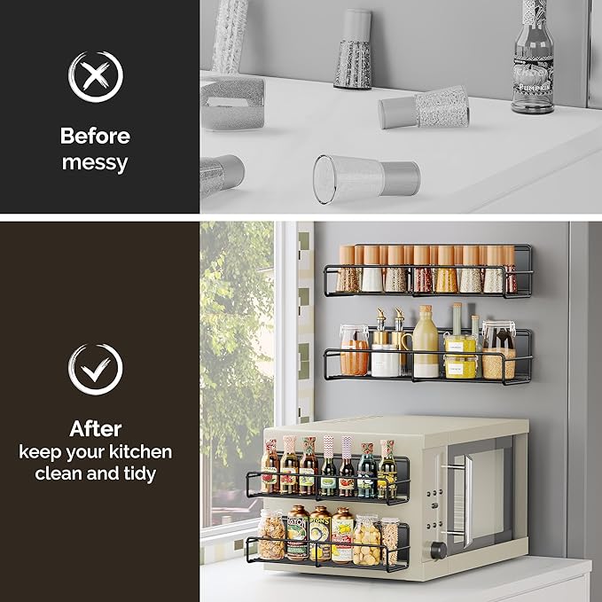 Mystozer 3 Pack Magnetic Spice Rack Organizer, Space Saver - Image 5