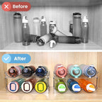 spospo Water Bottle Organizer for Cabinet, 4 Pack Water Bottle Organization and - Image 4