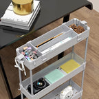 SPACELEAD Slim Storage Cart 4 Tier, Bathroom Organizer Rolling Utility - Image 2