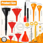 17 Pcs Automotive Funnel Set & Gas Can Spout Replacement, Plastic Long Neck Oil - Image 2