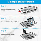 Expandable Stainless Steel Dish Drying Rack Over The Sink - Image 8