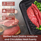 Broiler Pan for Oven Nonstick 16.75” x 13” Porcelain Nonstick Coated - Image 2
