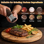 R DRURLCD Short Silver Premium Stainless Steel Salt and Pepper Grinder Set of - Image 5