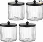 KMwares 4-Pack Glass Qtip Holder Dispenser Set by KMwares