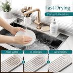 Eormoe Faucet Mat for Kitchen Sink – Diatomite Stone Drying Mat & Sink - Image 3