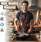 TOSHE Kitchen Apron Waterdrop Resistant Cotton Apron - Image 3