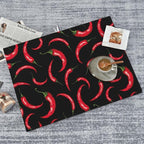 Chili Pepper Dish Drying Mat Red Hot Chili Pepper Black Drying Rack Pad - Image 7
