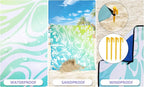 WIWIGO Beach Blanket Waterproof Sandproof Beach Mat 79" X 83"/10'x9'for 2-8 - Image 5