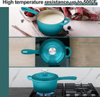 2 Quart Saucepan with Lid, Leonyo Enameled Cast Iron Sauce Pan, Cast Iron Pot - Image 4