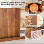 ENOKING Extra Large Magnetic Knife Block, 15.2-In Acacia Wood Knife Holder - Image 4