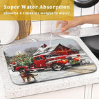 Red Truck Christmas Dish Drying Mat - Image 7