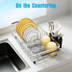 Expandable Over The Sink Dish Drying Rack, Anti-Rust Stainless Steel in Sink - Image 2