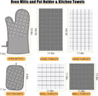 Oven Mitts Kitchen Towels and Dishcloths Pot Holders Sets, Oven Gloves Kitchen - Image 2