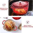 E-far Enameled Dutch Oven Pot for Bread Baking, 6QT Enameled Cast Iron Cookware - Image 6