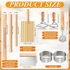 Pasta Making Tools, 1 Gnocchi Board, 1 Dough Cutter, 1 Ravioli Cutter, 2 Pasta - Image 2