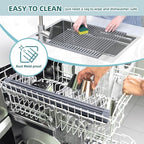 Ohuhu Over Sink Dish Drying Rack, Silicone Wrapped 17.6" W x 15.4" L Large Over - Image 6