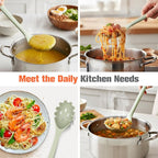 Silicone Spaghetti Spoon&Soup Ladle Cooking Utensils Set of 2, No Scratch - Image 3
