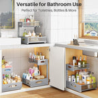 Under Sink Organizer, 2 Pack 2 Tier Pull Out Under Cabinet Organizer Shelf - Image 9