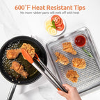 600ºF Heat Resistant Kitchen Tongs: U-Taste 16 inch Extra Long Large Silicone - Image 3