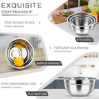 HaWare Mixing Bowls with Airtight Clear Lids, 6-Piece Stainless Steel Strong - Image 5