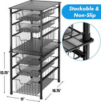 Simple Houseware Stackable 3 Tier Sliding Basket Organizer Drawer - Image 3