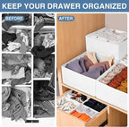 Criusia Drawer Organizer Clothes, 24 Pack Dresser Organizer Bins - Image 3