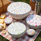 Patelai 10 Pcs Bowl Covers Reusable in 5 Size Stretch Cloth Fabric Elastic Food - Image 2