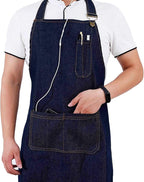 Tosewever Canvas Cross Back Chef Cotton Aprons - Image 4