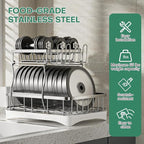 2 Tier Dish Drying Rack, Stainless Steel Dish Rack - Image 5