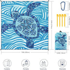 WIWIGO Beach Blanket Waterproof Sandproof Beach Mat 79" X 83"/10'x9'for 2-8 - Image 2