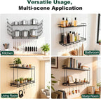 Housolution Pot Rack Wall Mounted, 3 Level Height Adjustable, 2 Tier Heavy Duty - Image 6