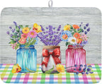 Kawani Spring Summer Flowers Dish Drying Mat by Kawani