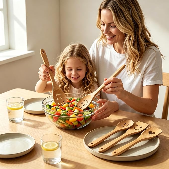 Fun Wooden Spoons for Cooking 5 Piece - Image 3