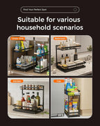 Sevenblue 3 Pack Under Sink Organizer, Height Adjustable 2 Tier Pull-Out Metal - Image 8