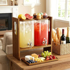 2 PCS 1.2 Gallon Drink Dispenser, Glass Beverage Dispenser - Image 6
