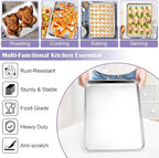 E-far Large Baking Sheet with Wire Rack, 20 x 14 Inch Stainless Steel Cookie - Image 4