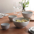 Gibson Elite Sandy Pines 4 Piece Nesting Bowl Set, 7” & 9” Round Stoneware Bowls - Image 2