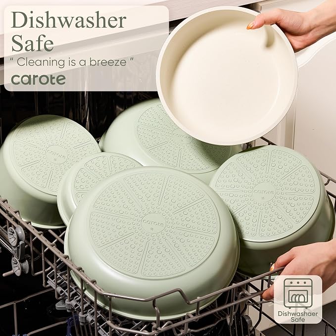 CAROTE Pots and Pans Set, Nonstick Cookware Set Detachable Handle, RV Cookware - Image 3