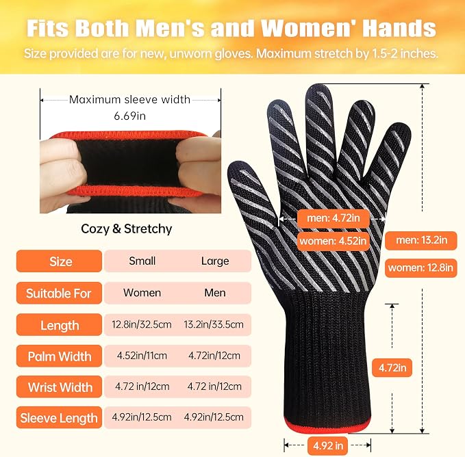 HandLove Aramid Heat Resistant BBQ Gloves – Grilling & Oven Gloves - Image 3