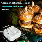 Square 60 Minute Mechanical Kitchen Timer, Manual Countdown Timer - Image 4