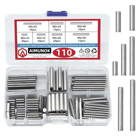 110Pcs Dowel Pins Shelf Support Pegs Kit, Stainless Steel Shelf Support Pin by AIMUNOK