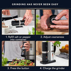 Home Hero Electric Salt and Pepper Grinder Set - Image 5