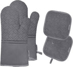 4Pcs Oven Mitts and Pot Holders Set, 572F Heat Resistant Oven Glove, Soft by Tormays