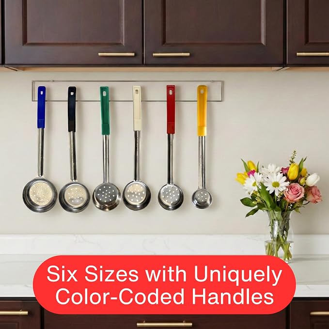 1 Ounce Slotted Stainless Steel Portion Control Ladle Spoon - Image 5
