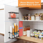 BasicForm 4 Pack Metal Kitchen Inside Cabinet Door Organizer, Adhesive Lid - Image 7