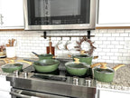 MAISON ARTS Pots and Pans Set Non Stick, 12 Piece Green Granite Kitchen - Image 2